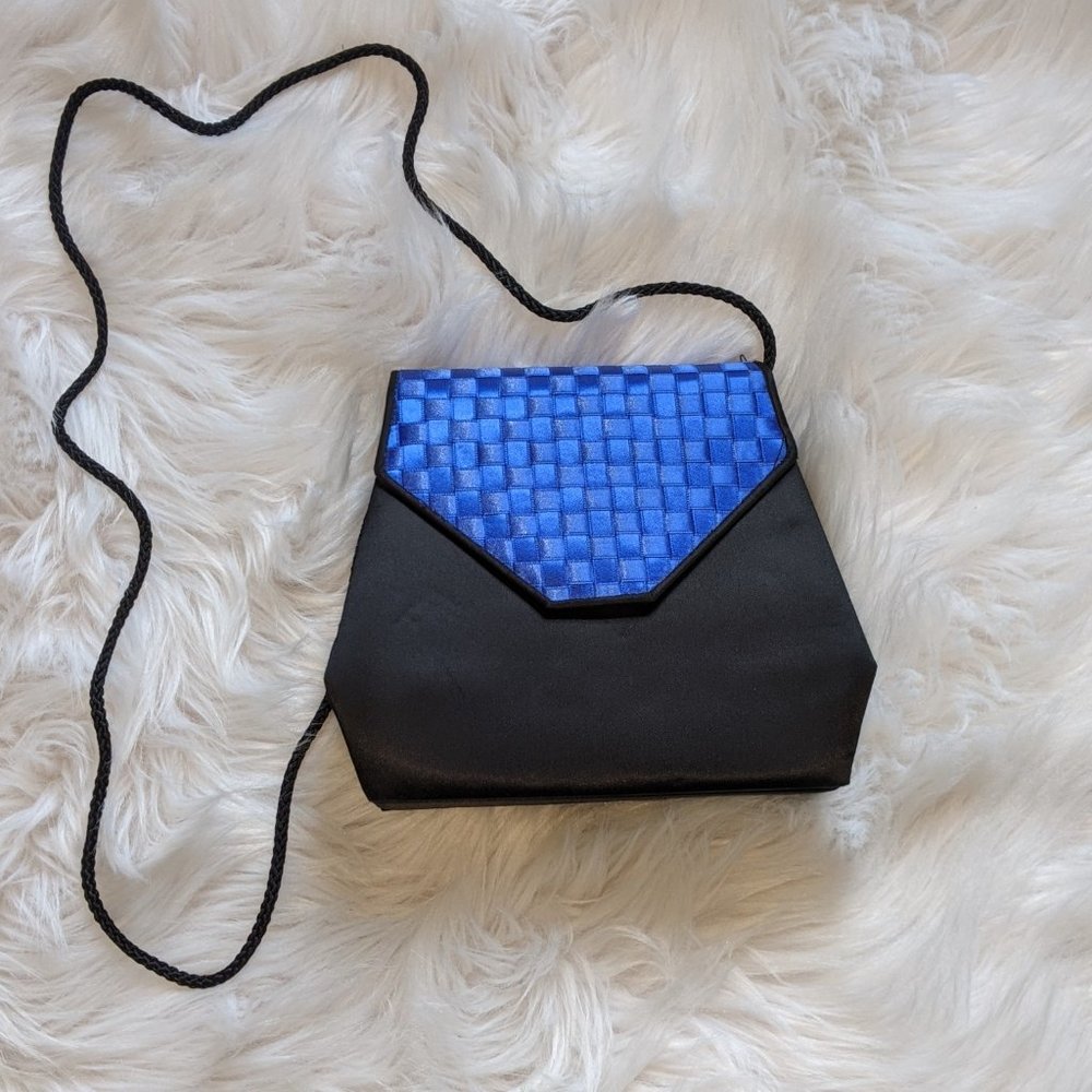 Andre Cellini Vintage Blue & Black evening purse